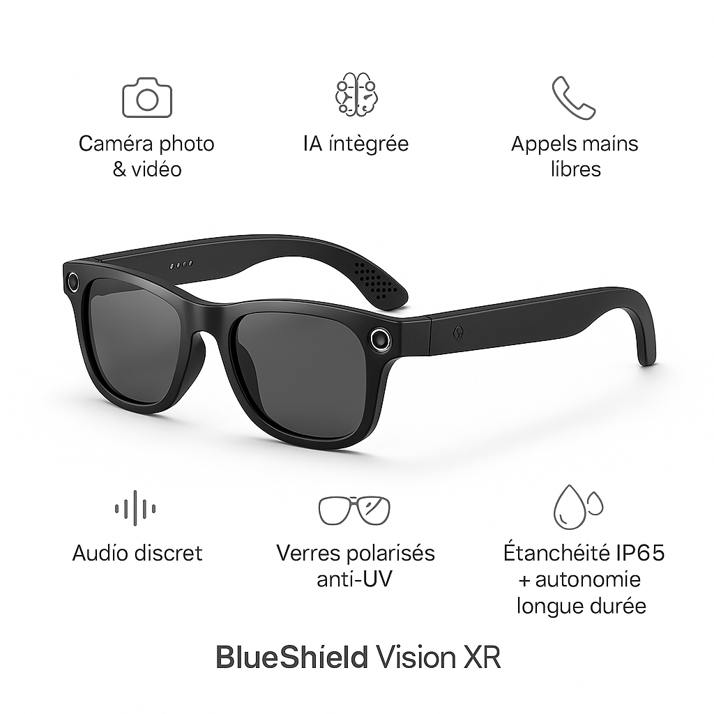 Lunettes Caméra IA – SunGuard Smart UV