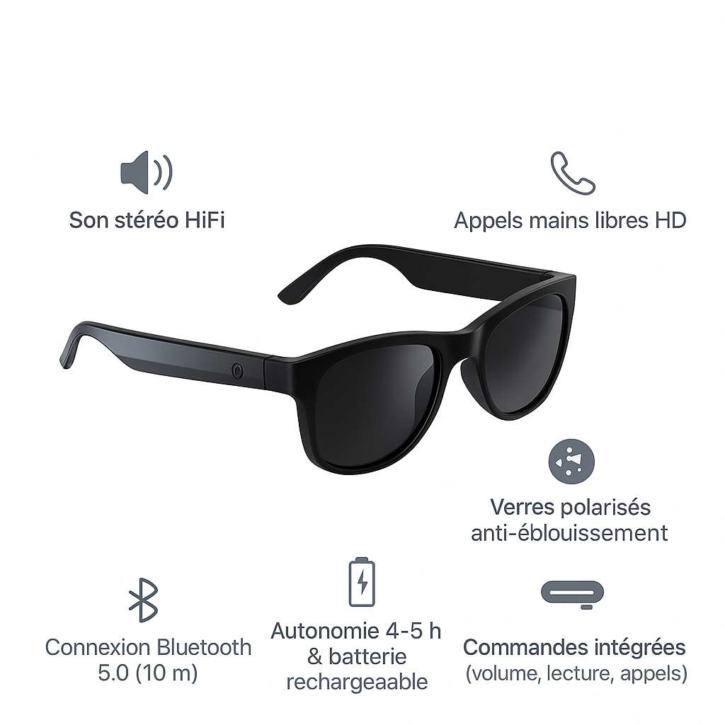 Lunettes connectées Audio Polarisées – ClearVoice HD