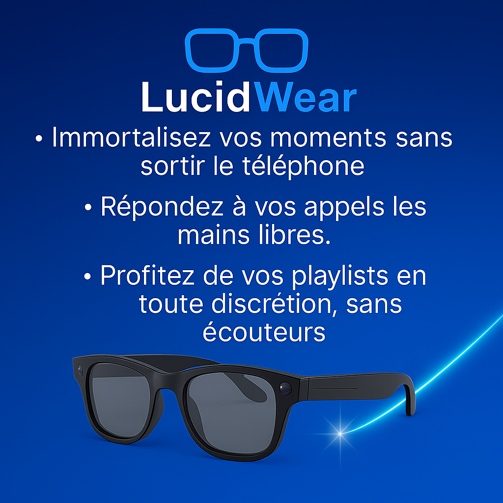 Lunettes de soleil Caméra IA – VisionAir Pro HD