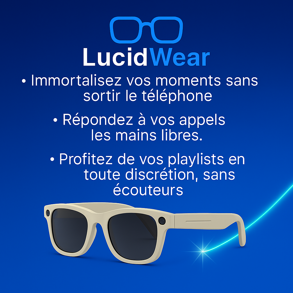 Lunettes Caméra IA Beige – DualLens HD