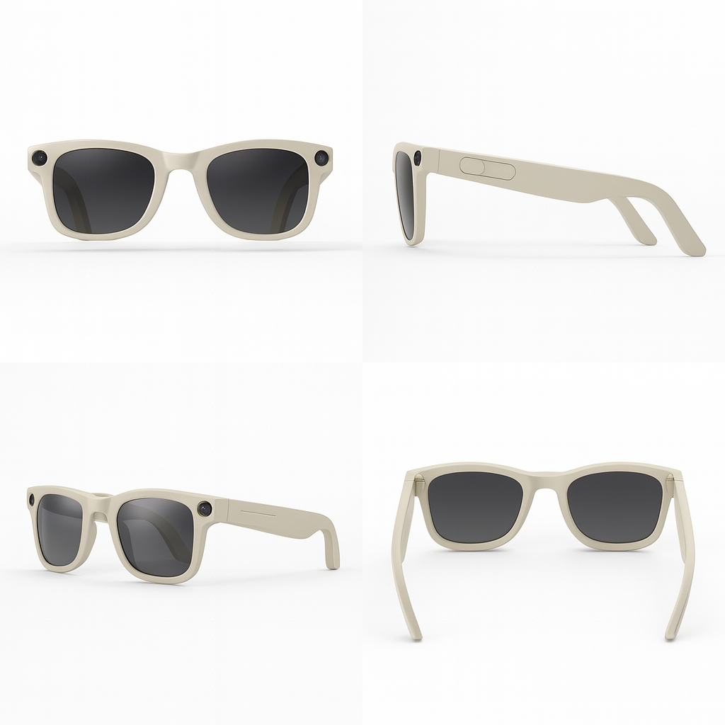 Lunettes Caméra IA Beige – DualLens HD