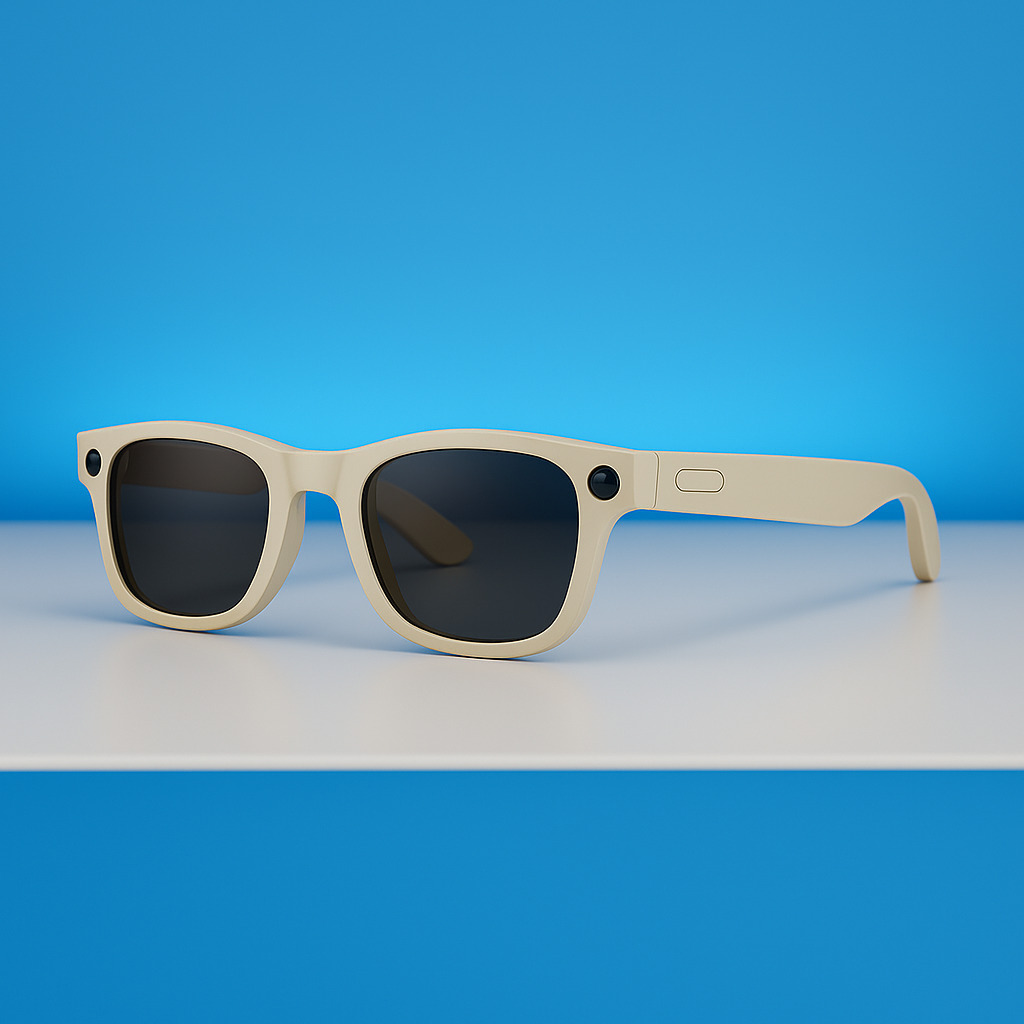 Lunettes Caméra IA Beige – DualLens HD