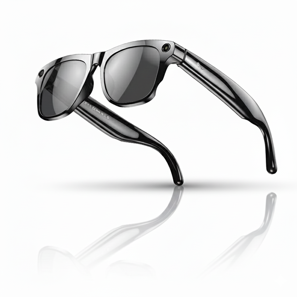 Lunettes Caméra IA Noires – VisionAir Smart 1080p