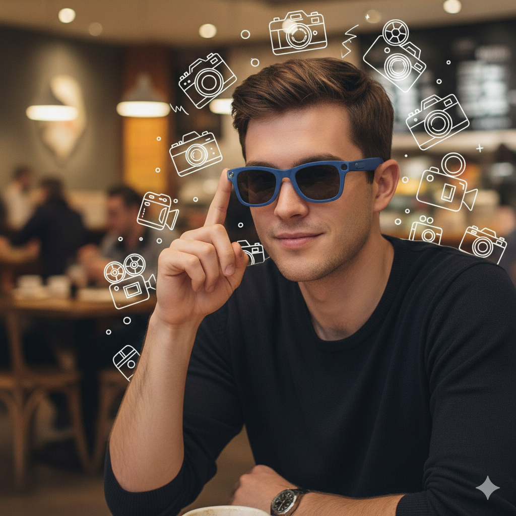 Lunettes Caméra IA Bleu – DualLens HD