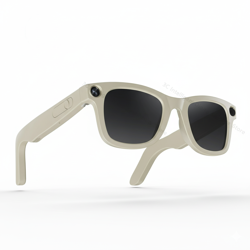 Lunettes Caméra IA Beige – DualLens HD