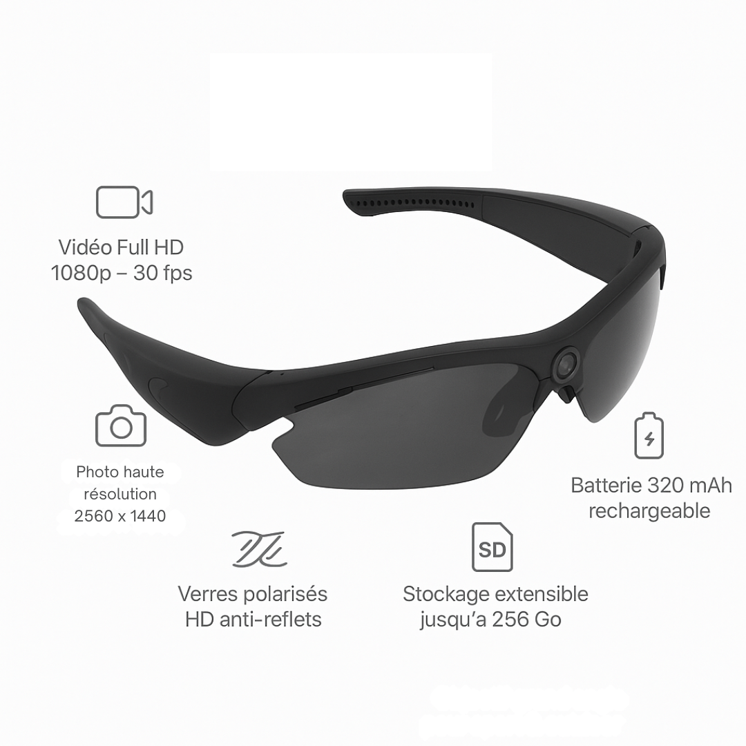 Lunettes Caméra Sport – Full HD Polarisées