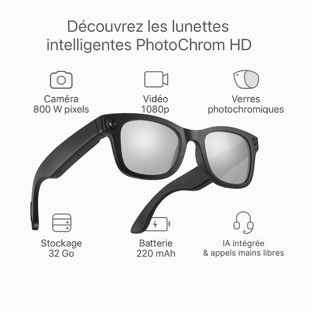 Lunettes Caméra IA – PhotoChrom HD