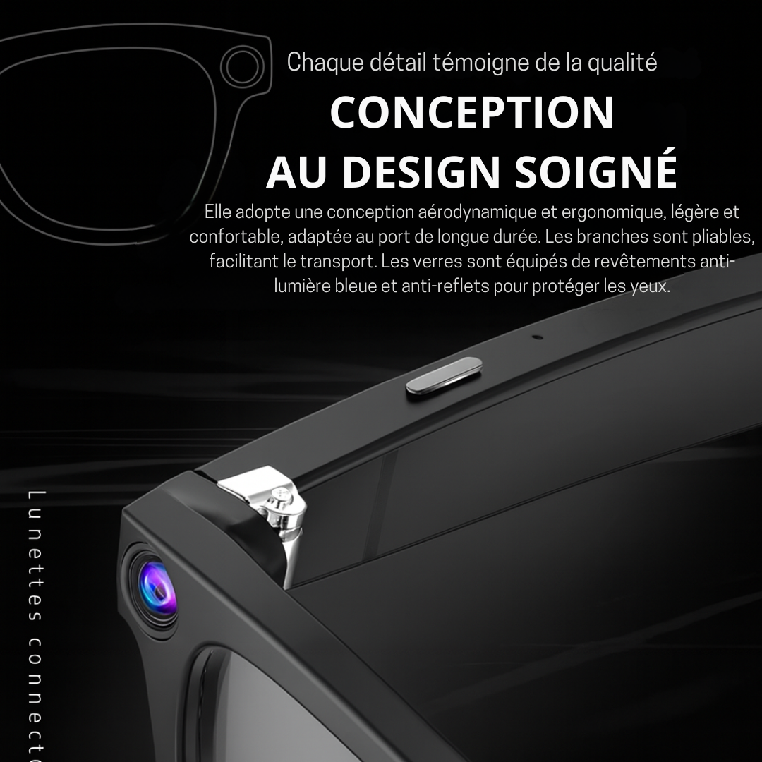 Lunettes de soleil Caméra IA – VisionAir Pro HD