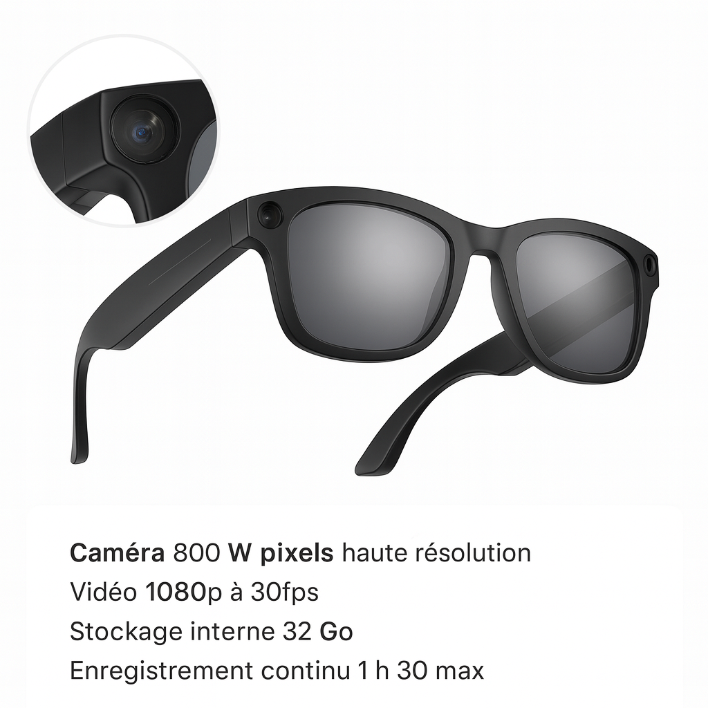 Lunettes de soleil  Caméra IA – VisionAir Pro HD