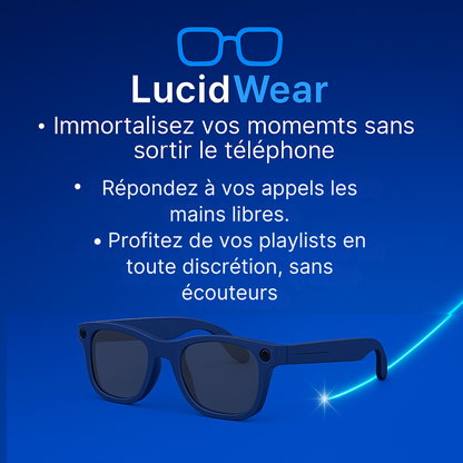 Lunettes Caméra IA Bleu – DualLens HD