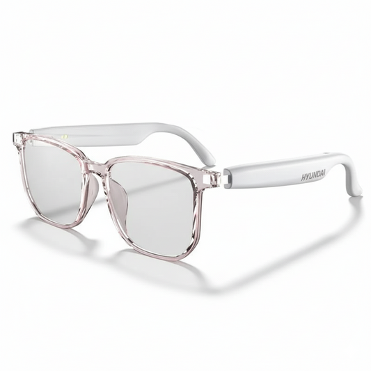Lunettes connectées IA Blanche – Traduction & Audio Smart Pro
