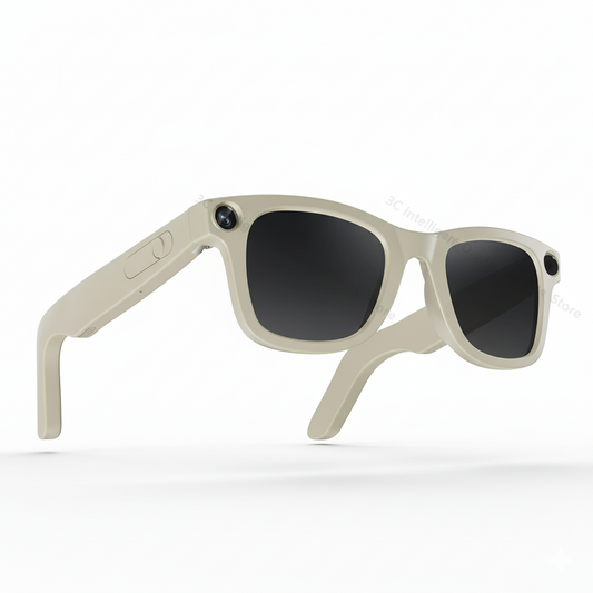 Lunettes Caméra IA Beige – DualLens HD