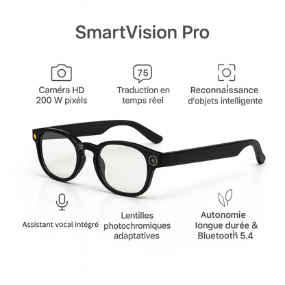 Lunettes Caméra IA – SmartVision Pro HD